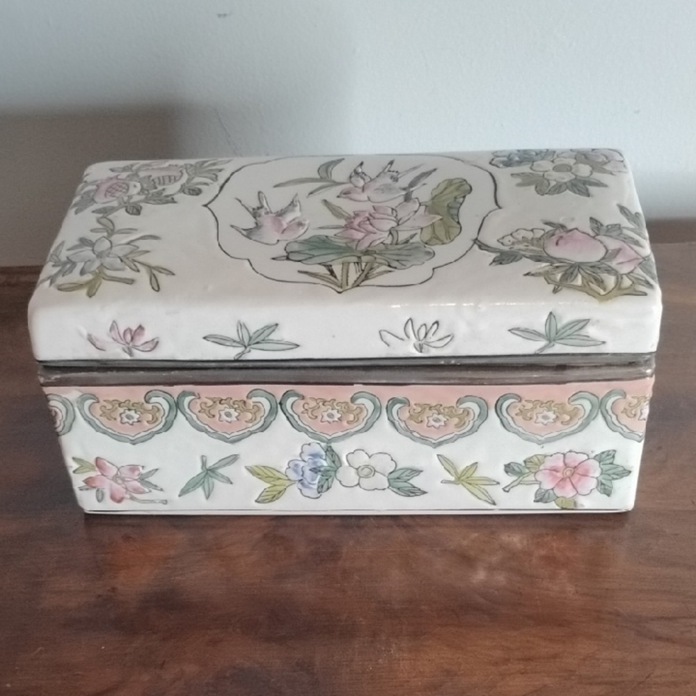 Floral Ceramic Trinket Box